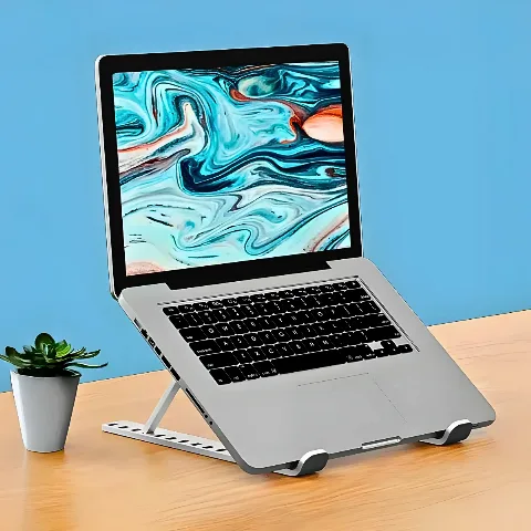 Suporte Notebook Ajustável Base Tablet Netbook Ergonômico Dobrável Regulável Leve Apoio Universal (PLÁSTICO)