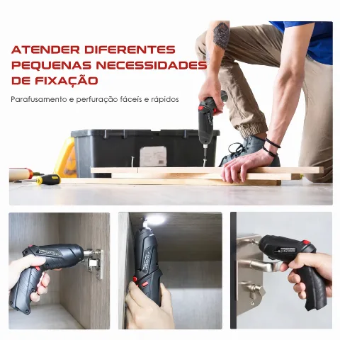 Kit de Parafusadeira Elétrica 46 Peças