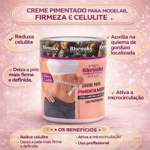 Creme para Massagem Pimenta Negra -  Redutor e Firmador Corporal