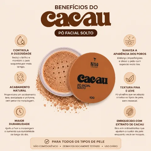 Pó Facial Solto Cacau