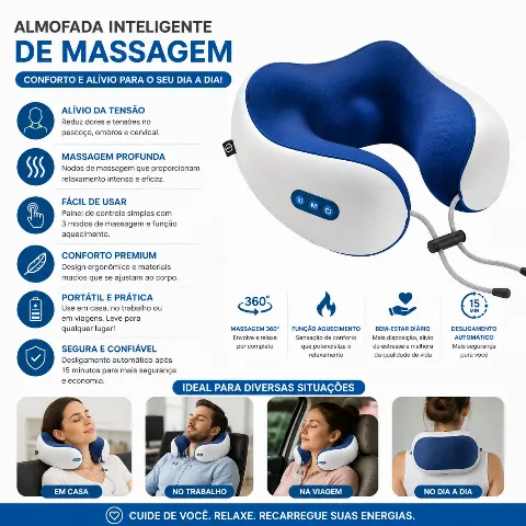 Almofada Inteligente de Massagem para Pescoço