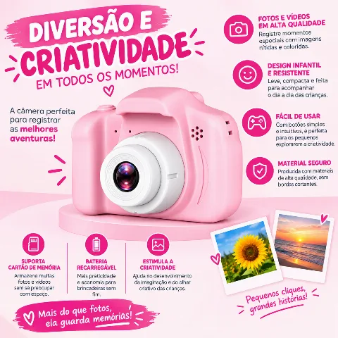 Câmera Infantil Digital (ROSA)
