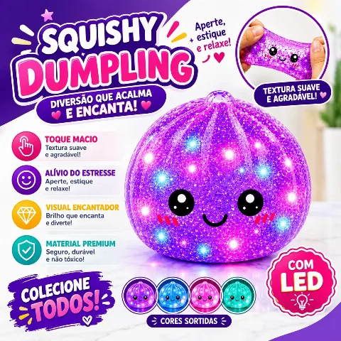 Brinquedo Antiestresse Sensorial Brilhante com LED (Sortido)