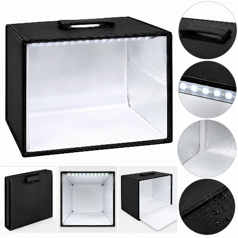 Mini Estúdio Fotográfico Portátil 40x40x40 cm com Iluminação LED