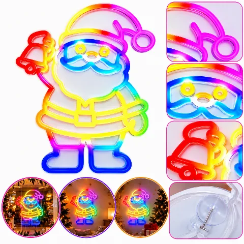 Papai Noel Neon LED RGB com Controle Remoto e App