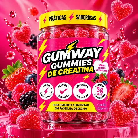 Creatina Gummies Gumway - Frutas Vermelhas 30 Gomas