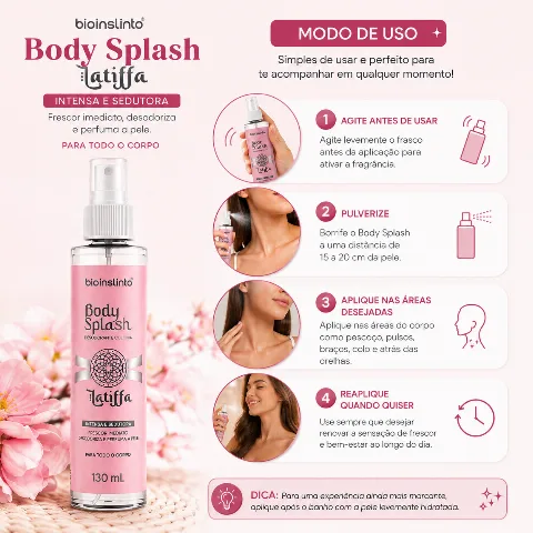 Body Splash Bio Instinto Latiffa Desodorante Colônia 130ml