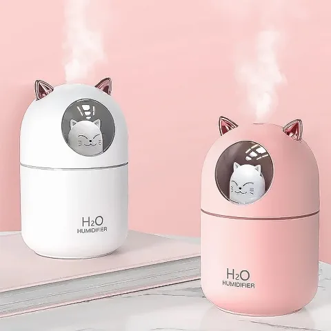 Umidificador Aromatizador Difusor Infantil Gatinho Luz Rgb (verde)