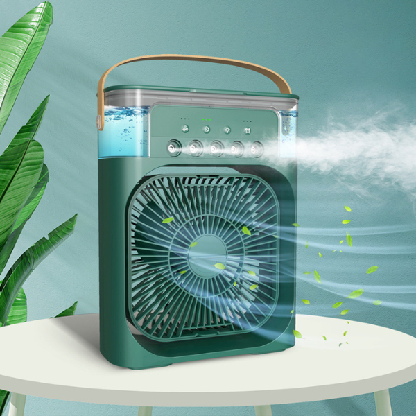 Ventilador Portátil de Mesa Mini Ar Condicionado Umidificador (VERDE)