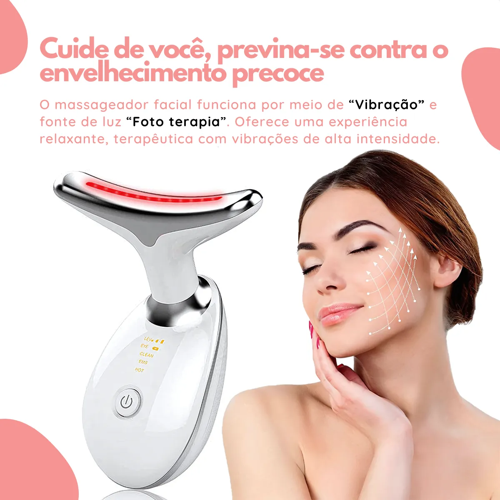 Realce Sua Beleza com o Massageador Facial LED Lift 3 em 1!