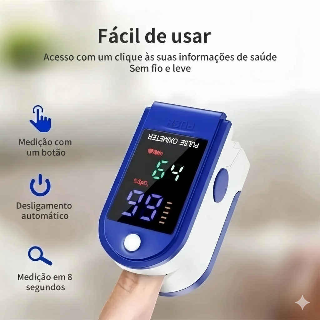 Oximetro Digital De Dedo Medidor De Saturação Portatil