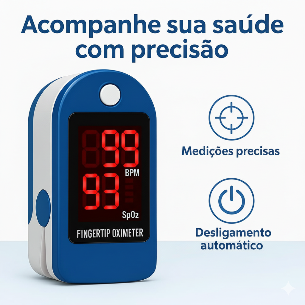 Oximetro Digital De Dedo Medidor De Saturação Portatil