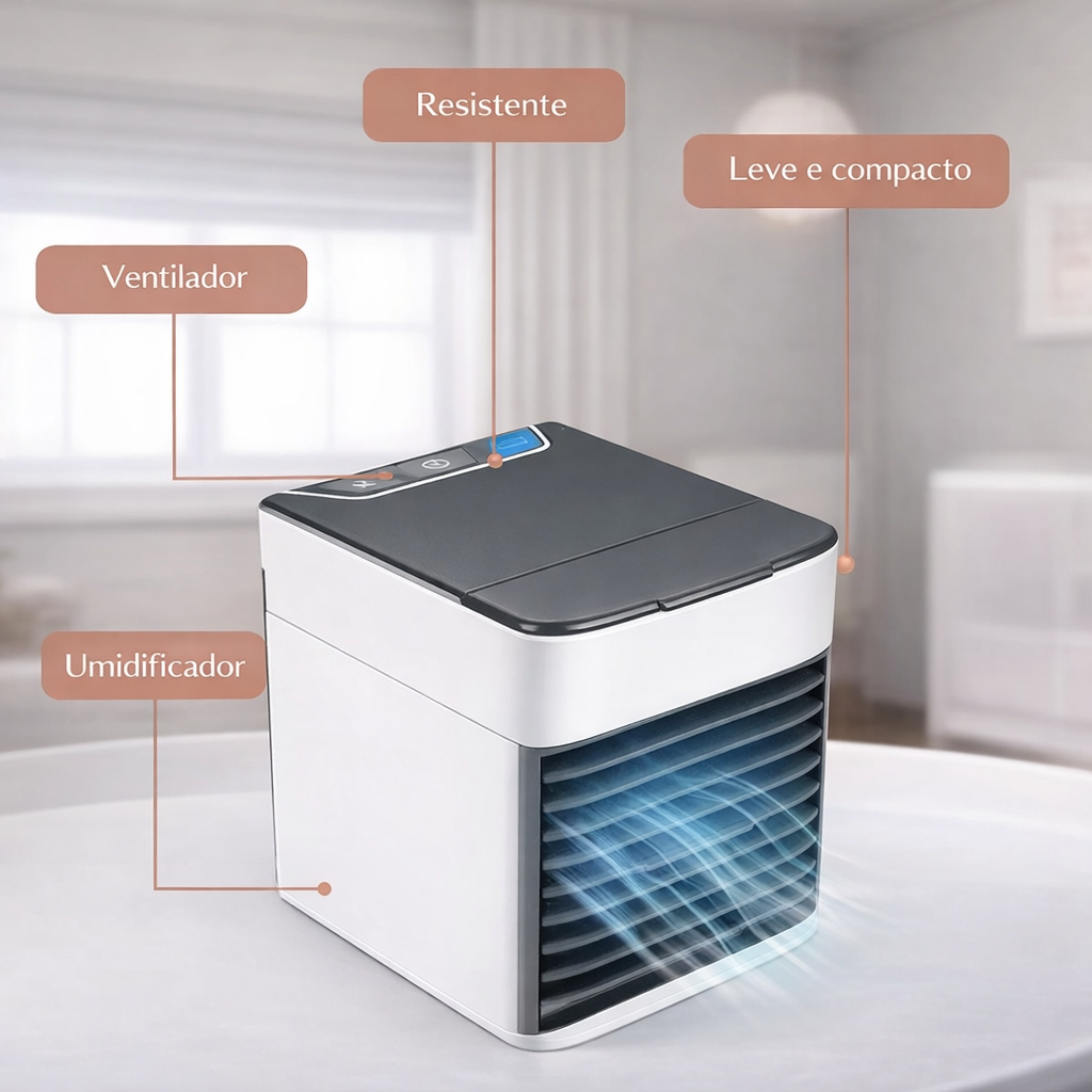 Mini Ar Condicionado Portátil USB 500ml Umidificador