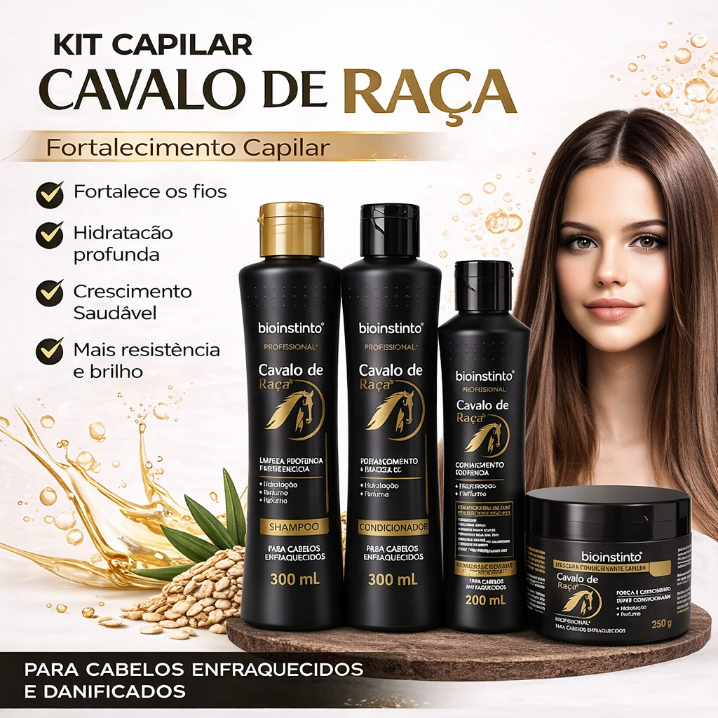 Kit Capilar Cavalo de Raça Força e Resistência