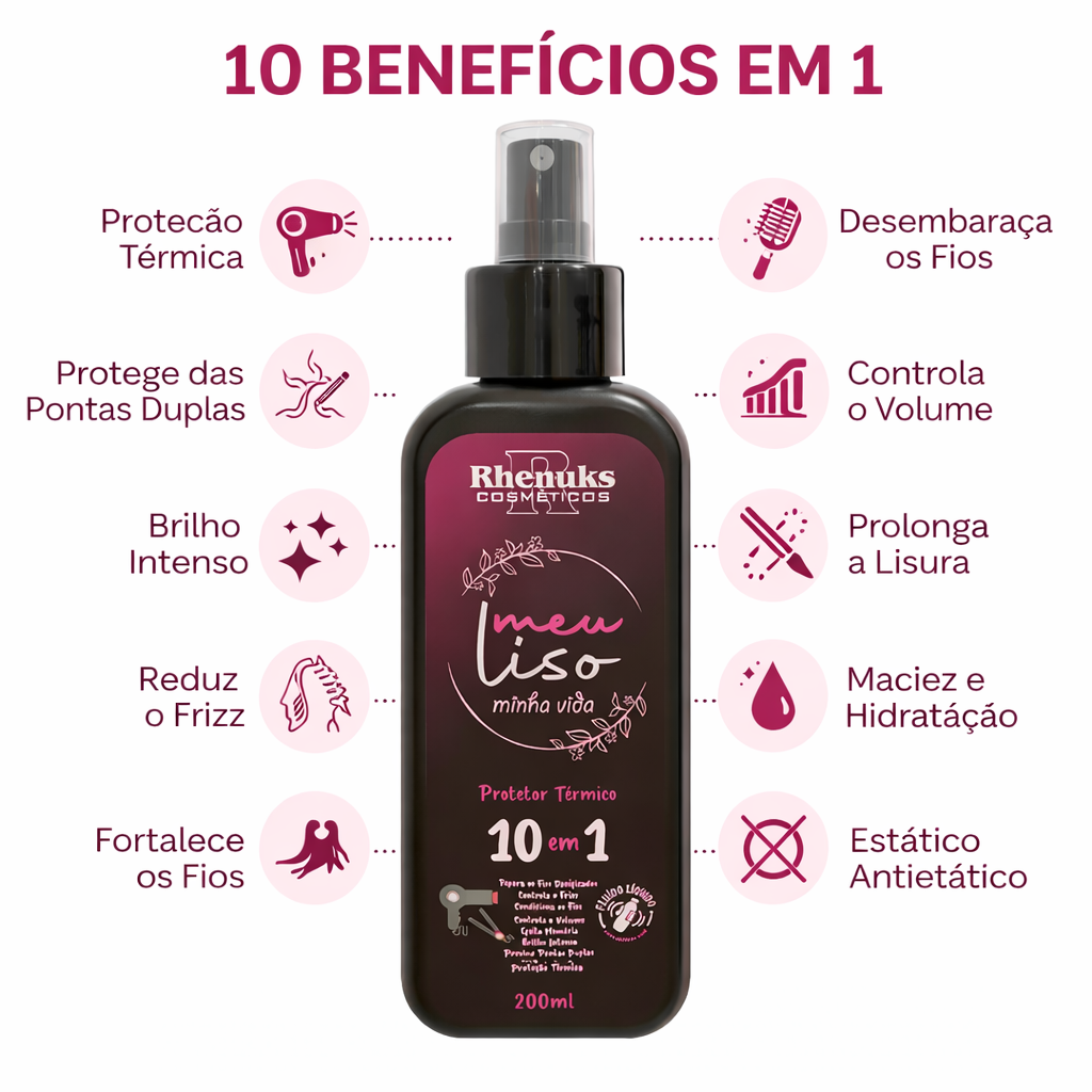 Protetor Térmico Meu Liso Minha Vida 10 em 1 – 200ml