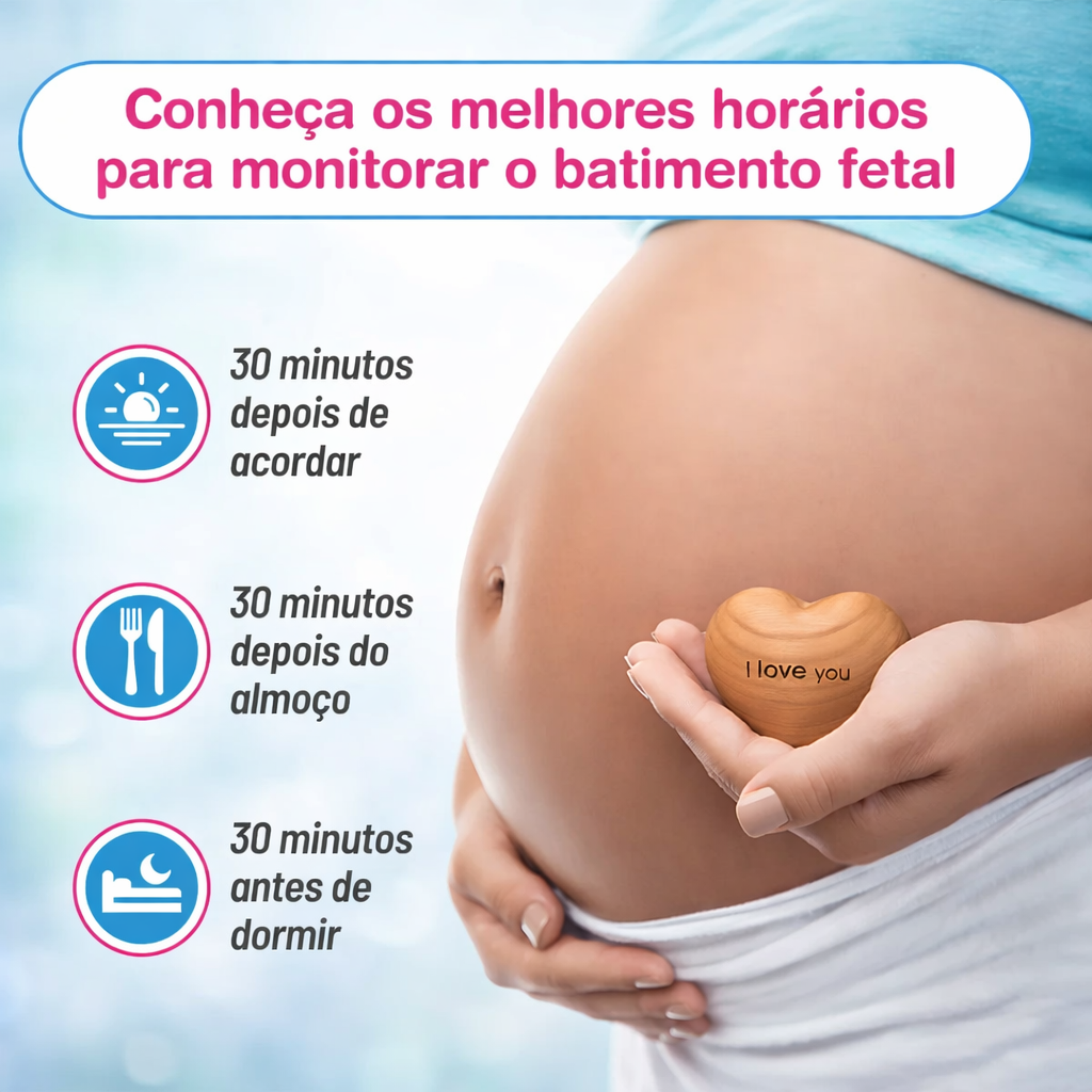 Monitor Fetal Doppler Portátil Digital Rosa