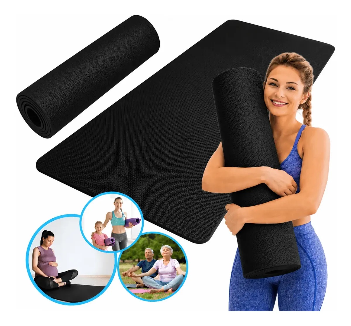 Tapete de Yoga Profissional Antiderrapante para Treinos (vermelho)