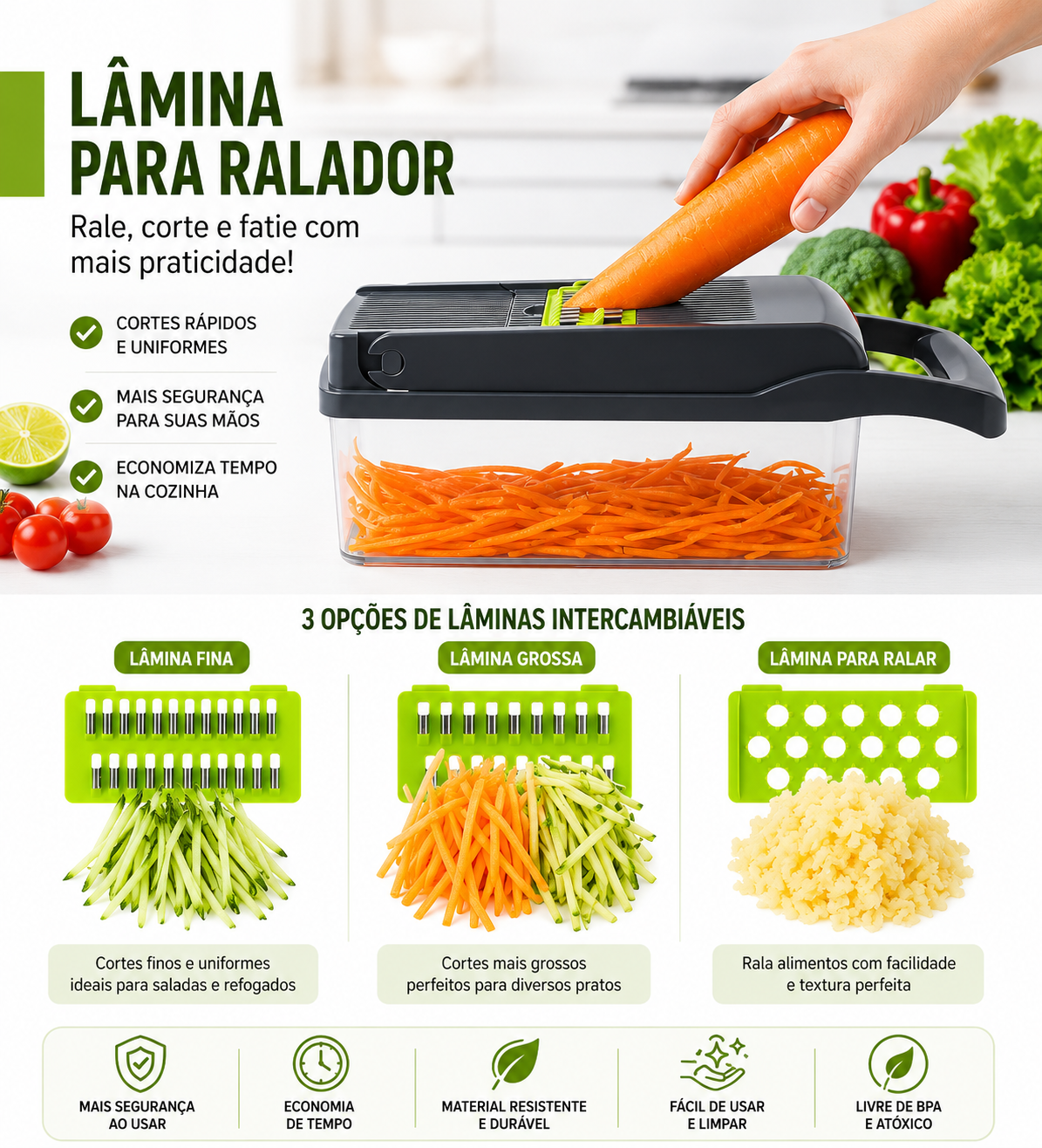 Cortador de Legumes Multifuncional 16 em 1 com Recipiente
