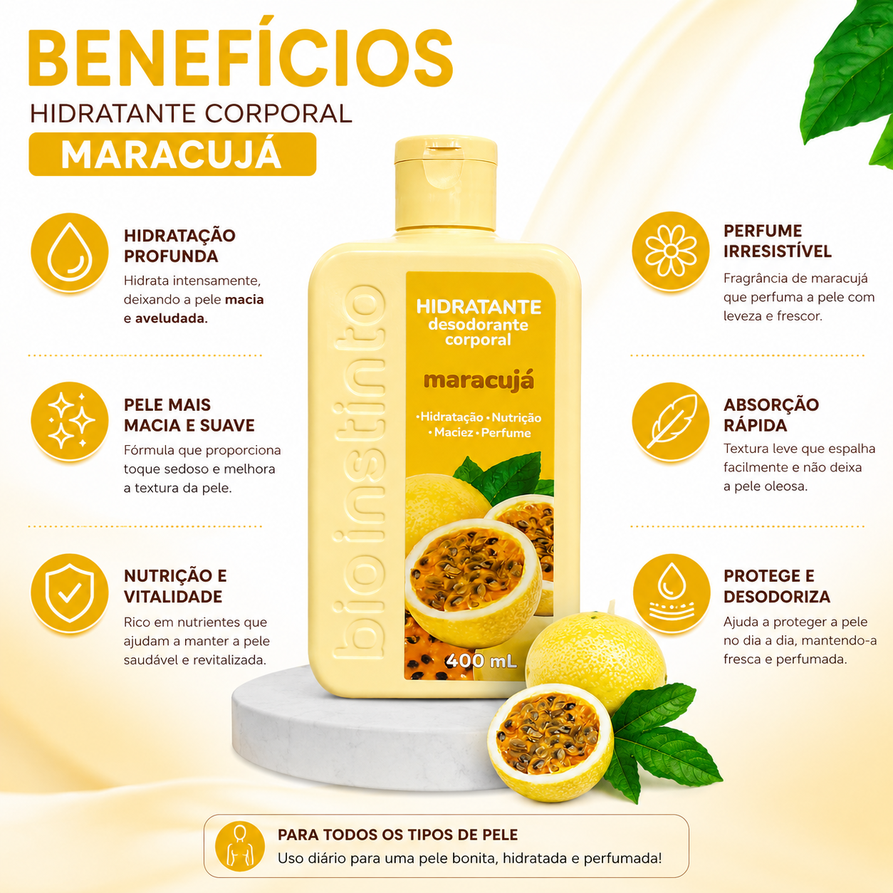 Hidratante Desodorante Corporal Maracujá 400ml