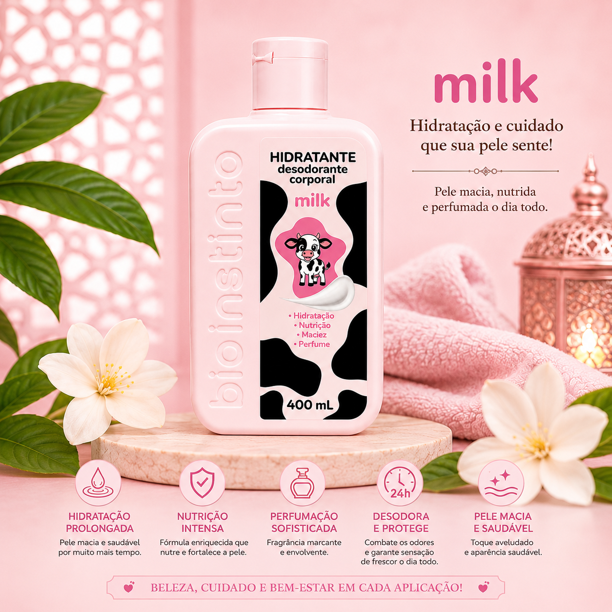 Hidratante Desodorante Corporal Milk 400ml