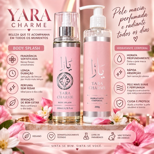 Kit Yara Charme Feminino Body Splash + Hidratante Corporal
