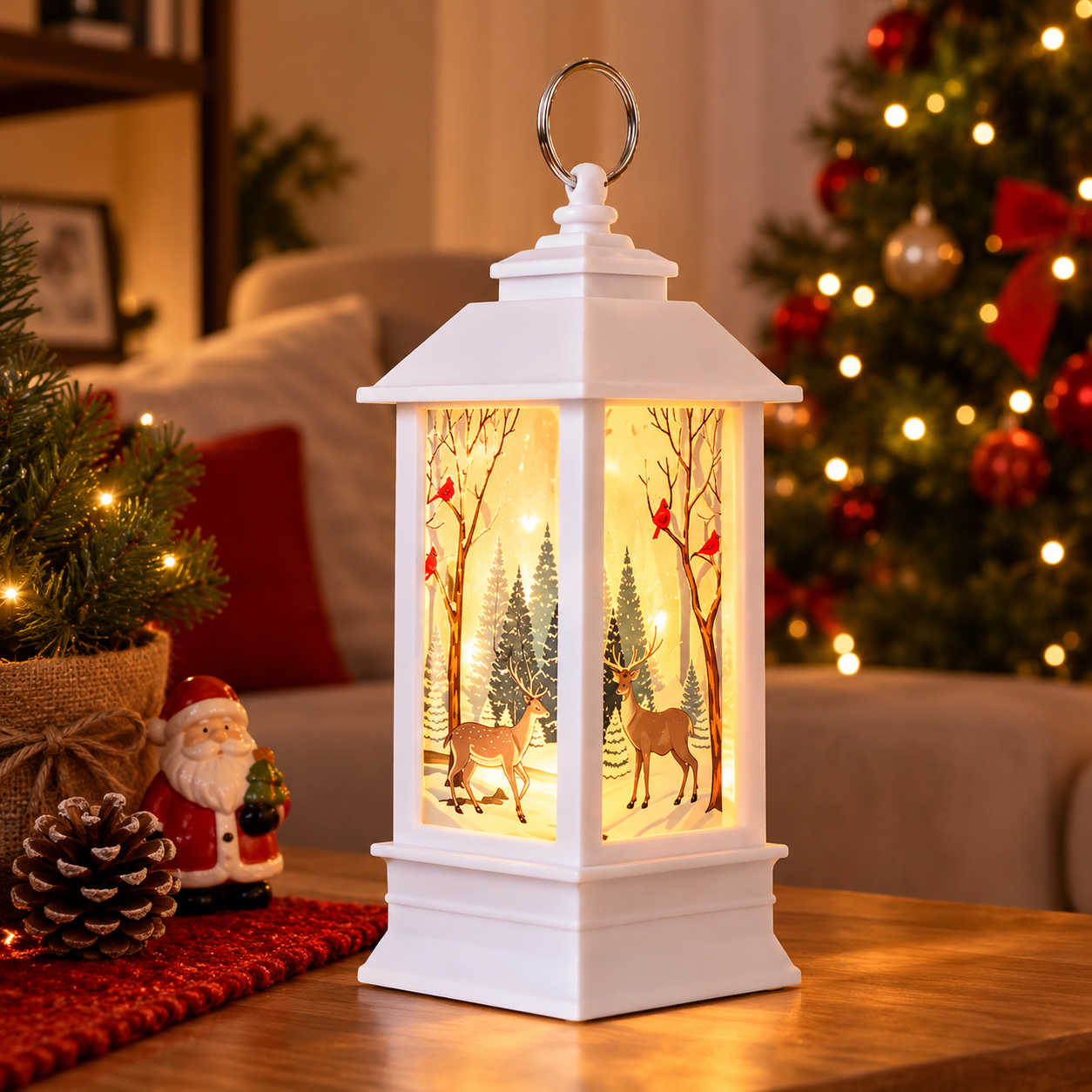 Lanterna Decorativa Natalina com LED