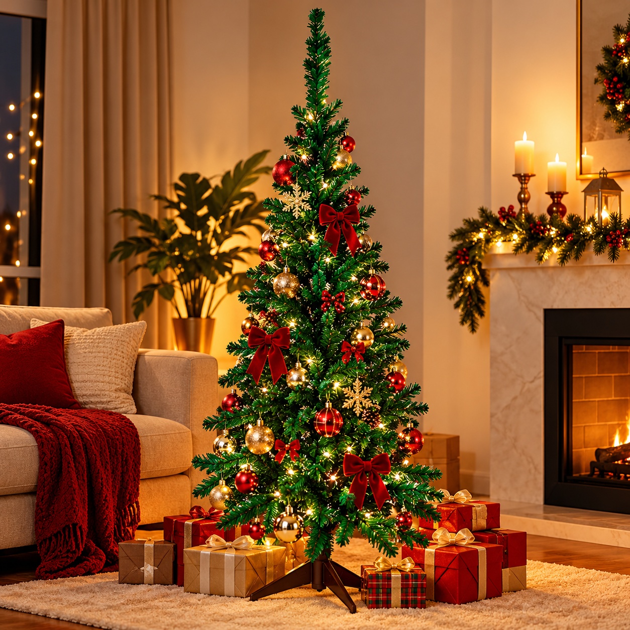 Árvore de Natal Verde 120cm com Base Desmontável