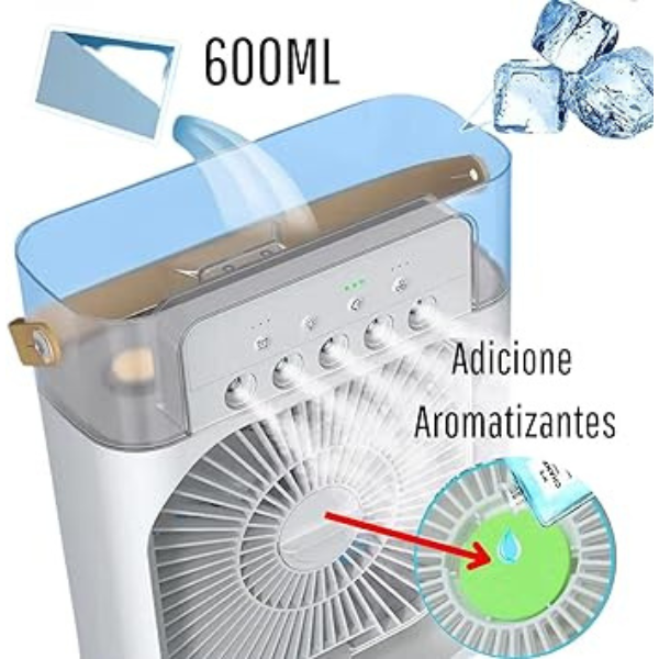 Ventilador Portátil de Mesa Mini Ar Condicionado Umidificador (BRANCO)