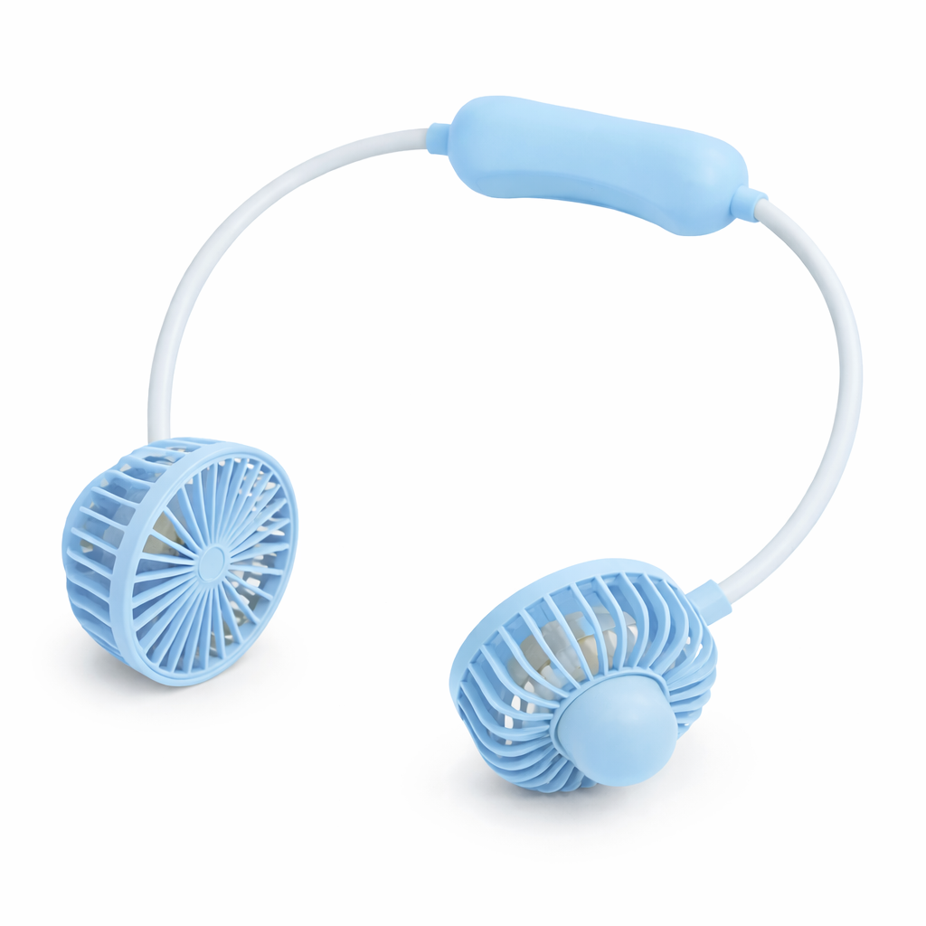 Ventilador de Pescoço Portátil Recarregável Flexível USB Rosa