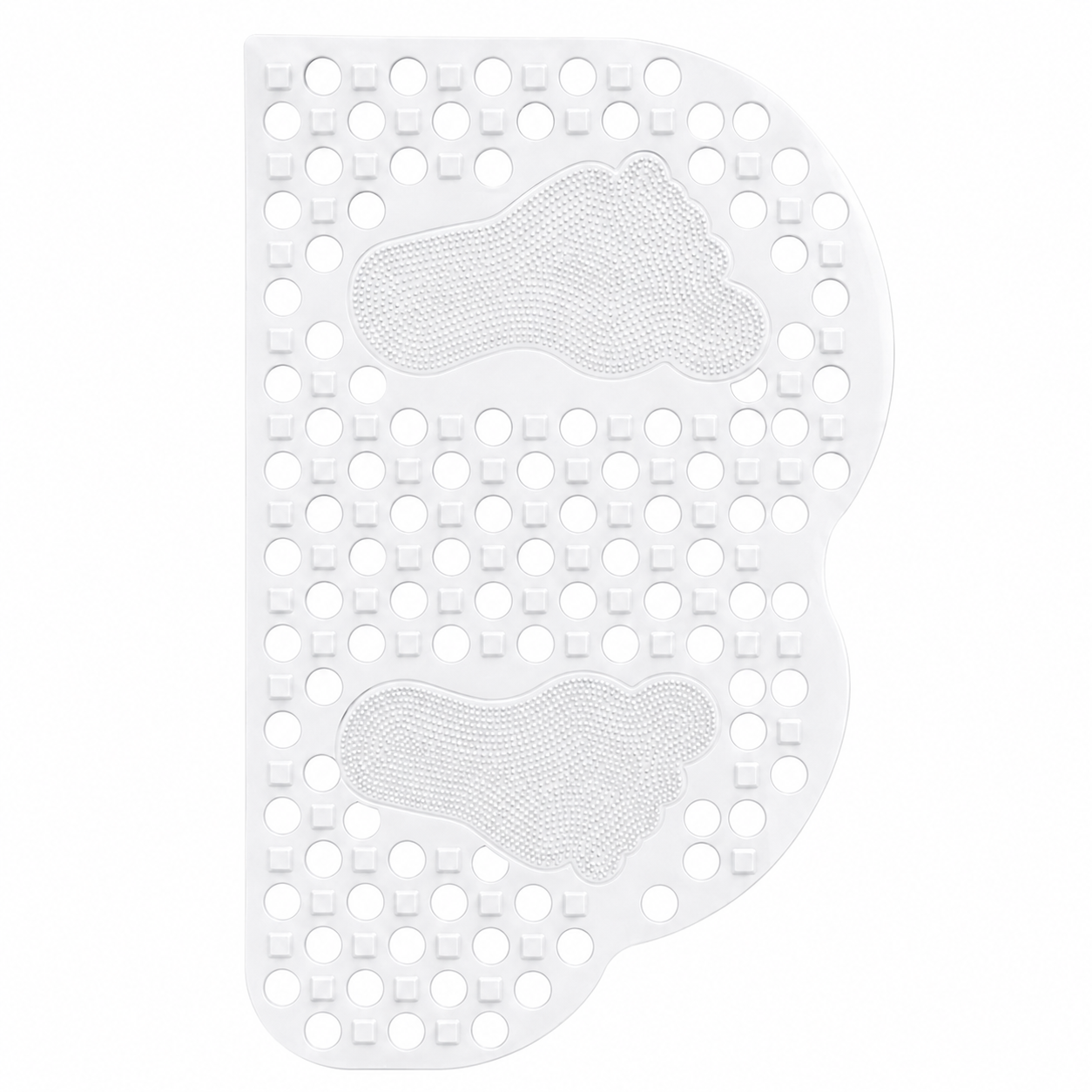 Tapete Antiderrapante para Banheiro com Ventosas e Superfície Massageadora (BRANCO)