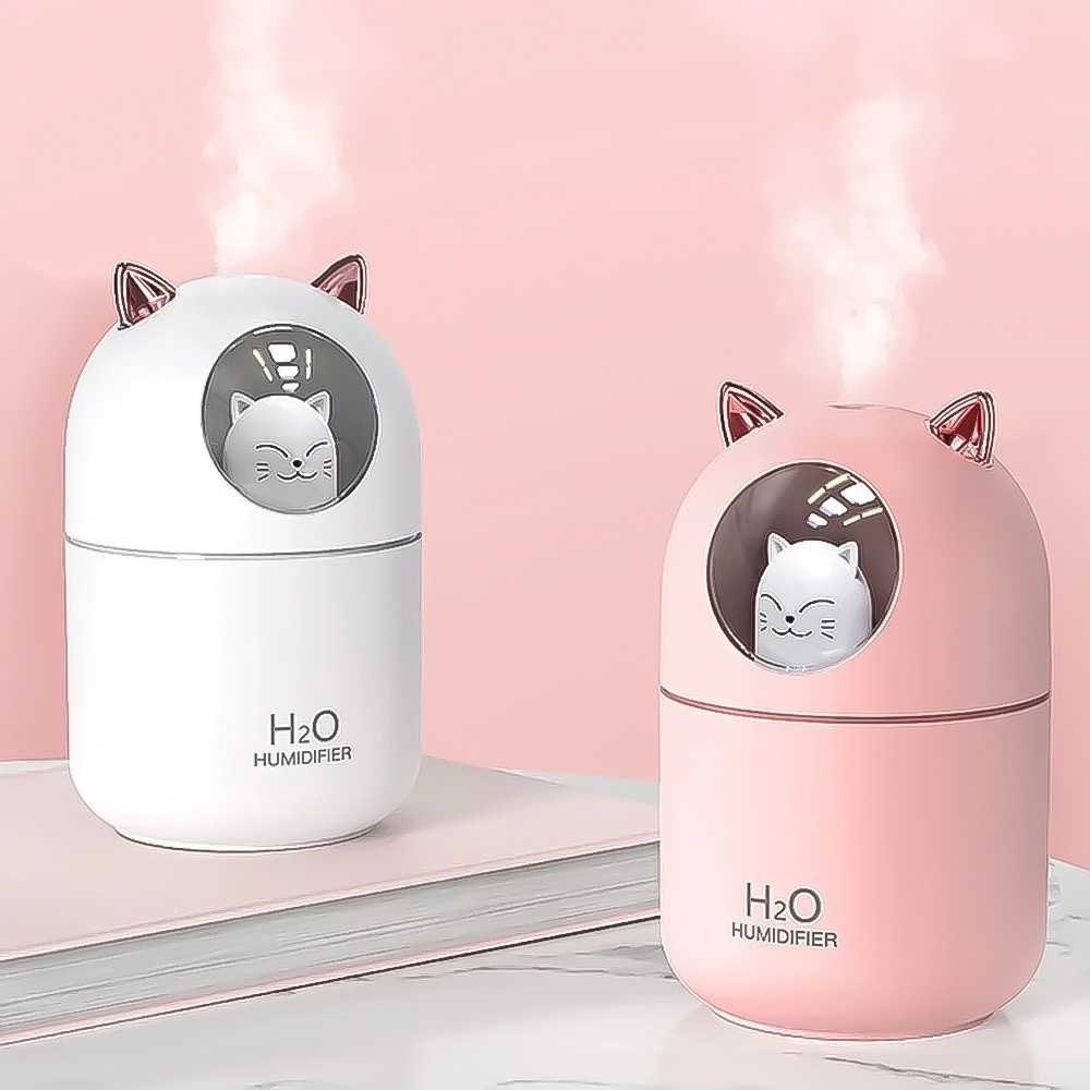 Umidificador Aromatizador Difusor Infantil Gatinho Luz Rgb (verde)